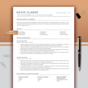 ATS Friendly Resume | Modern Minimalist cv | ATS Friendly Modern CV | Minimalist Editable Design | Professional cv | Instant Download