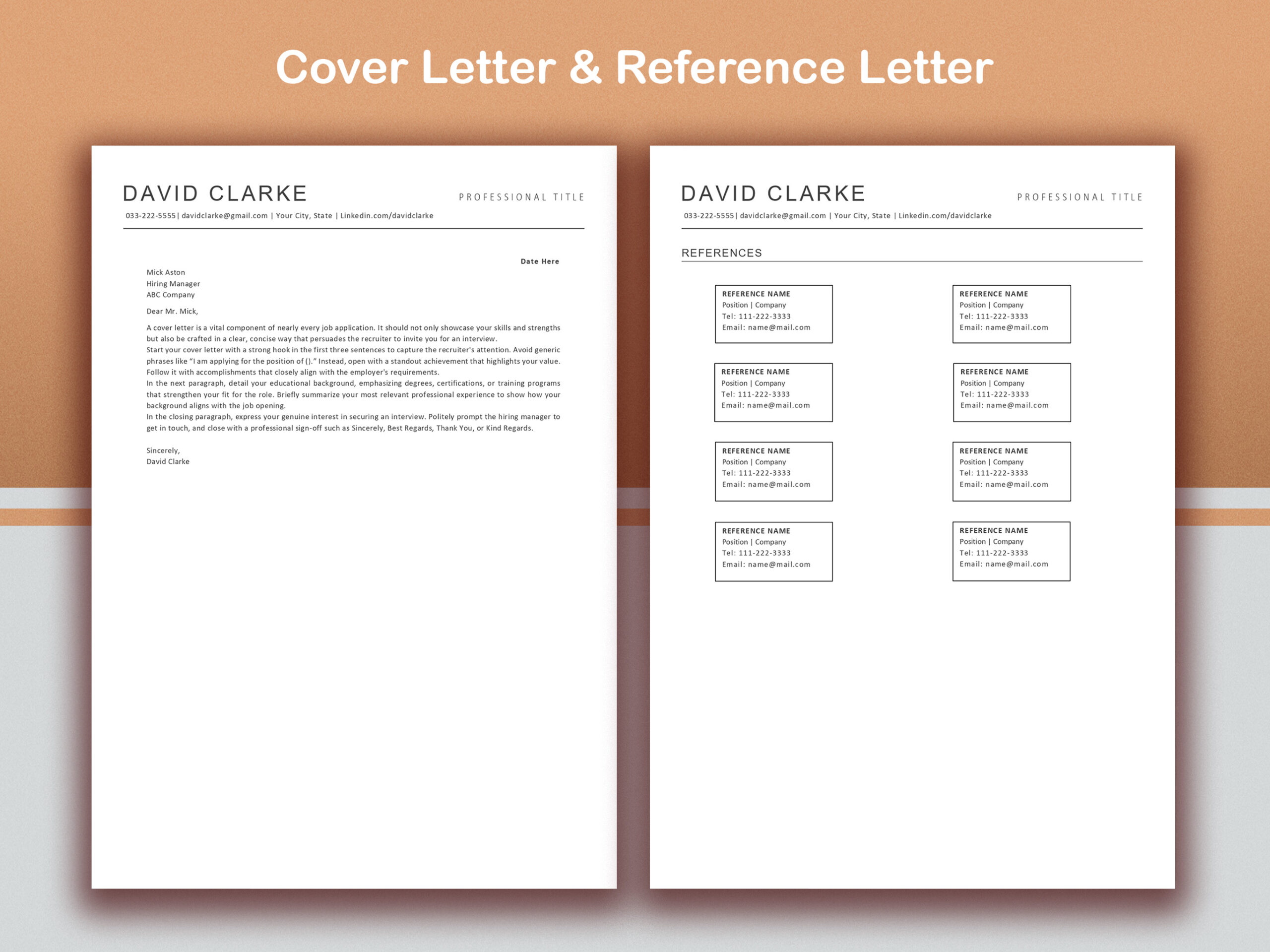 ATS Friendly Resume | Modern Minimalist cv | ATS Friendly Modern CV | Minimalist Editable Design | Professional cv | Instant Download