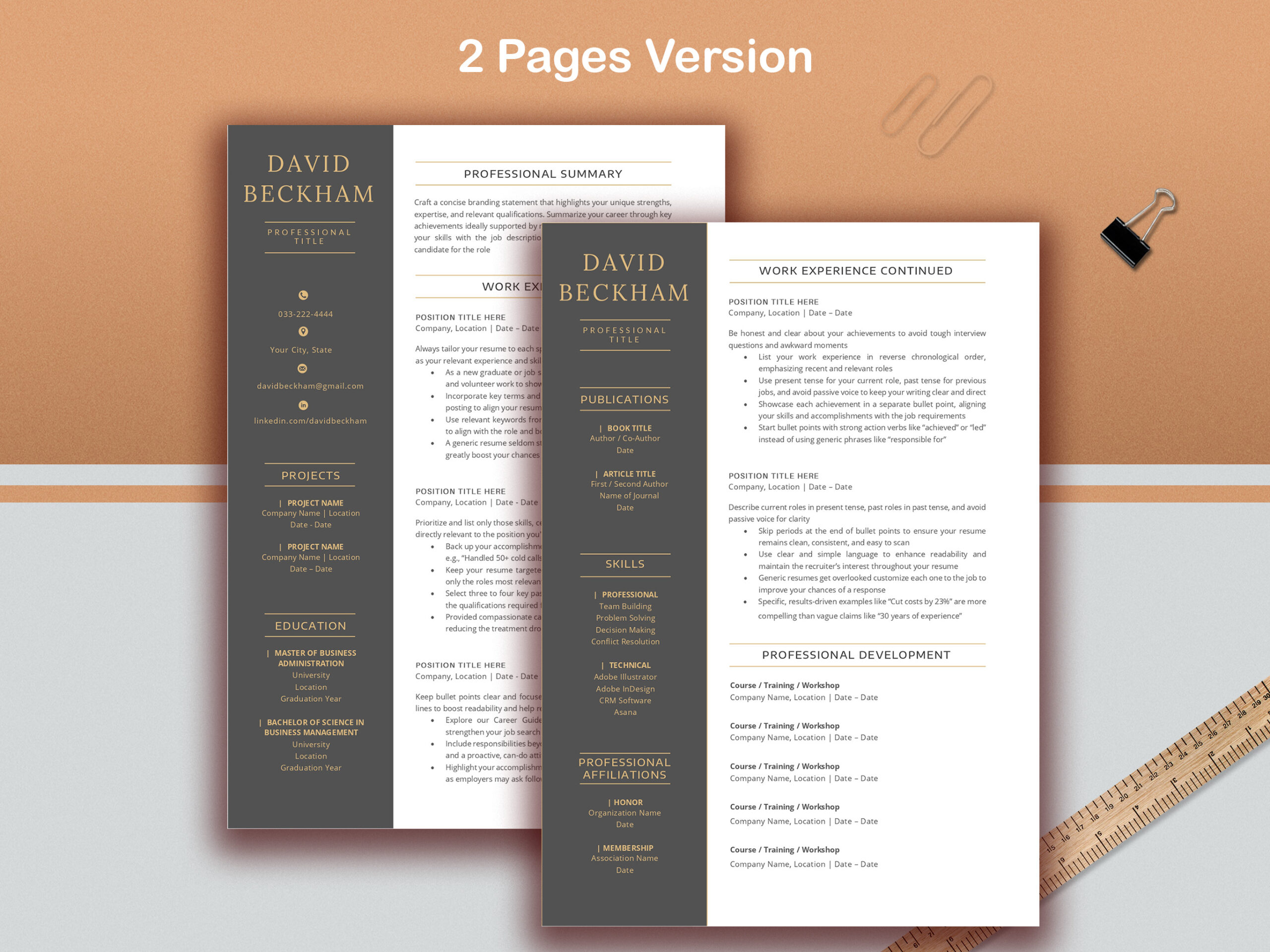 Executive Resume Template for Word, Professional CEO CV Template, C-Level Resume, Cover Letter & References, 1-3 Page Resume - Image 5