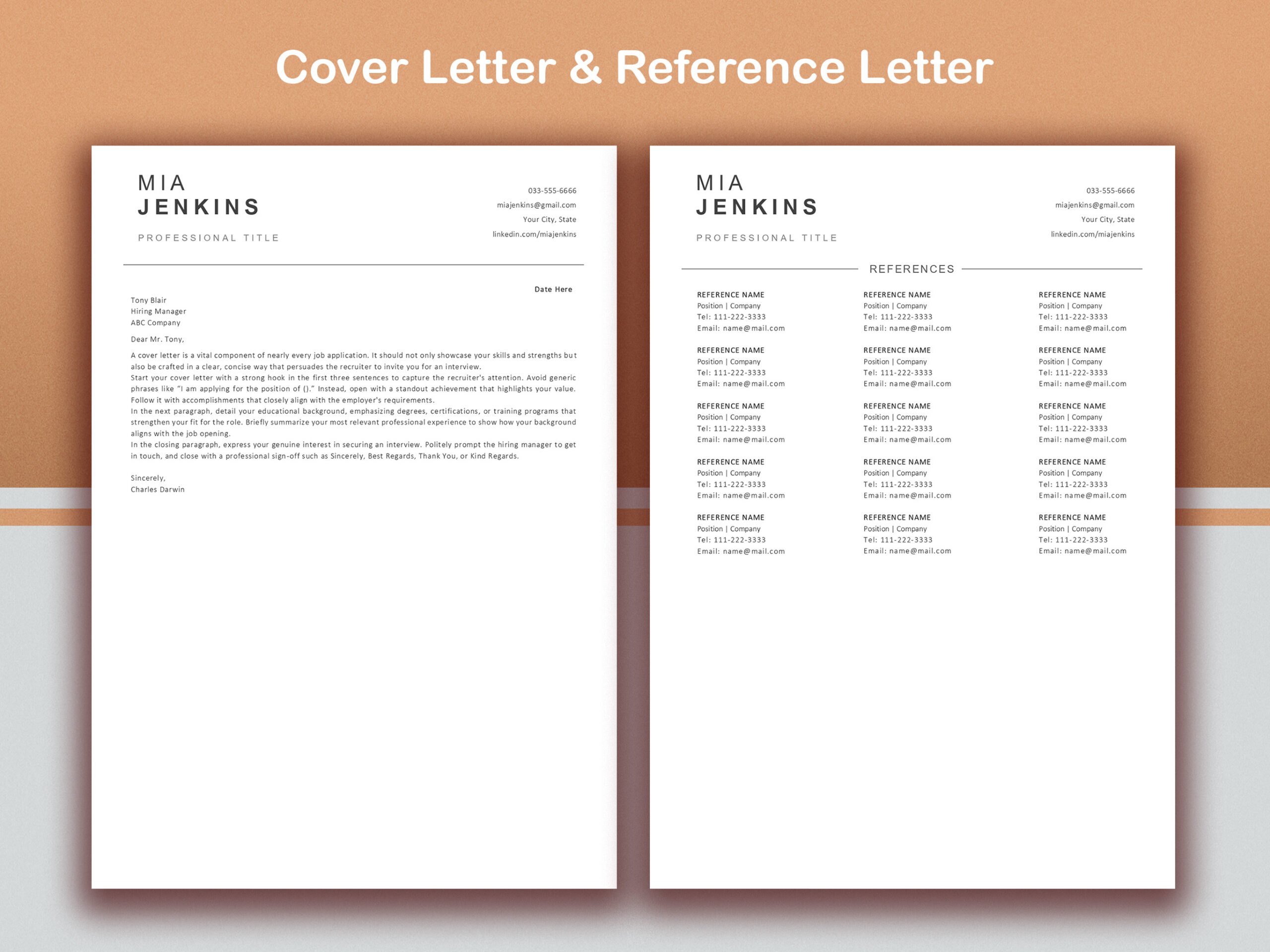 ATS Resume Template, Modern Minimalist Design (Word, Mac Pages) - Image 3