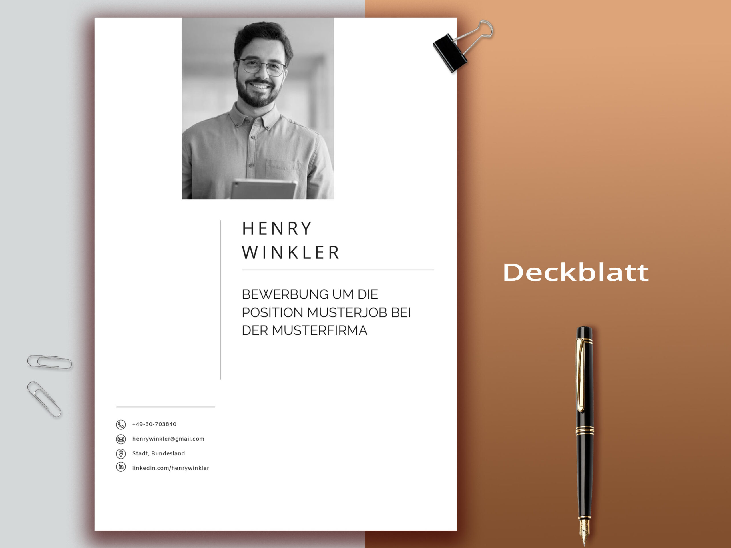 Bewerbungsvorlage, Lebenslauf Vorlage Word, Mac Pages, Moderner Lebenslauf, Anschreiben, Anlagen, Deckblatt, Motivationsschreiben