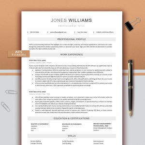 ATS Resume Template | Ats Friendly Resume | Ats Resume Template Word | Modern ATS Friendly Resume | Professional Resume Template ATS