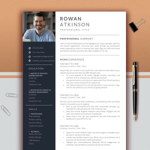 Professional & Modern Resume Template for Word and Pages | Editable Modern CV Template For Microsoft Word | Resume Design | Professional CV