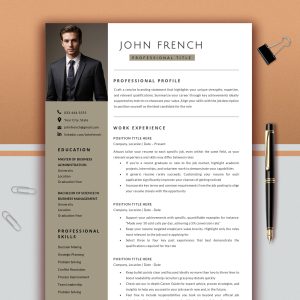 Business Resume Template Word and Pages | Executive CV | Professional CV for Manager