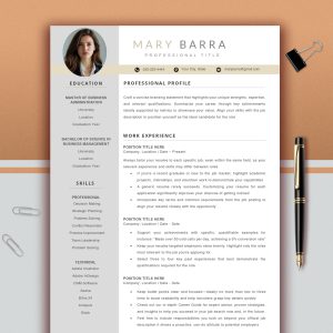 Executive Resume Template | Modern CV Design| Manager Director CV (Digital Download)