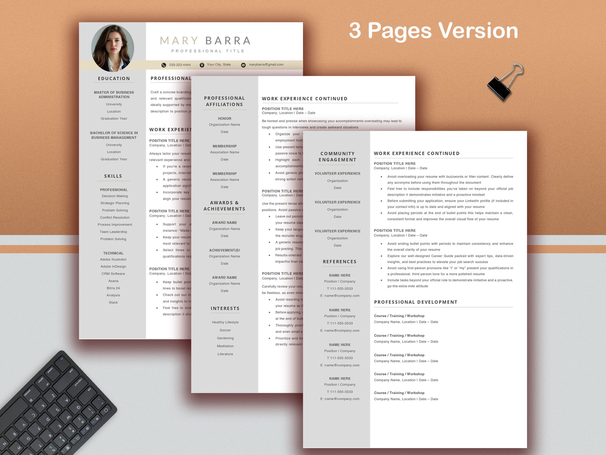 Executive Resume Template | Modern CV Design| Manager Director CV (Digital Download) - Image 3