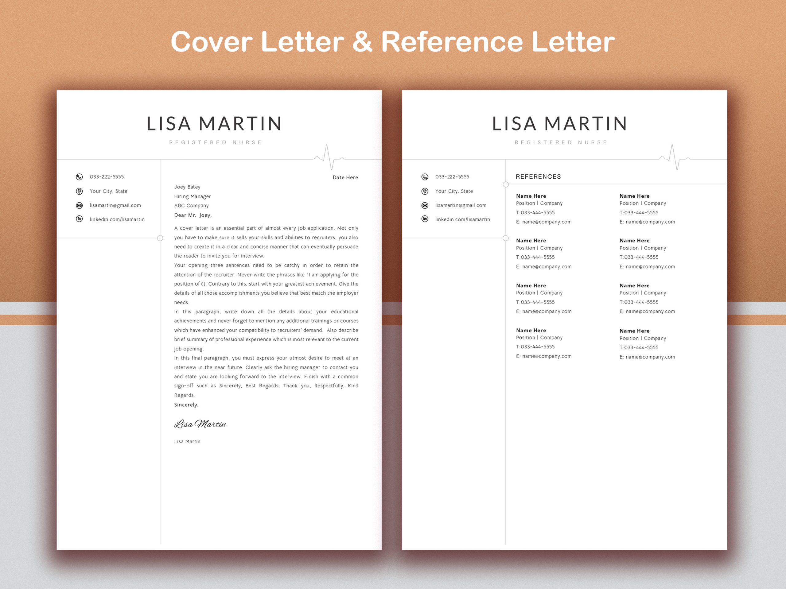 RN Resume Template | Registered Nurse CV | Medical Resume Bundle | Nurse Cover Letter | Editable Word & Mac Pages - Image 4