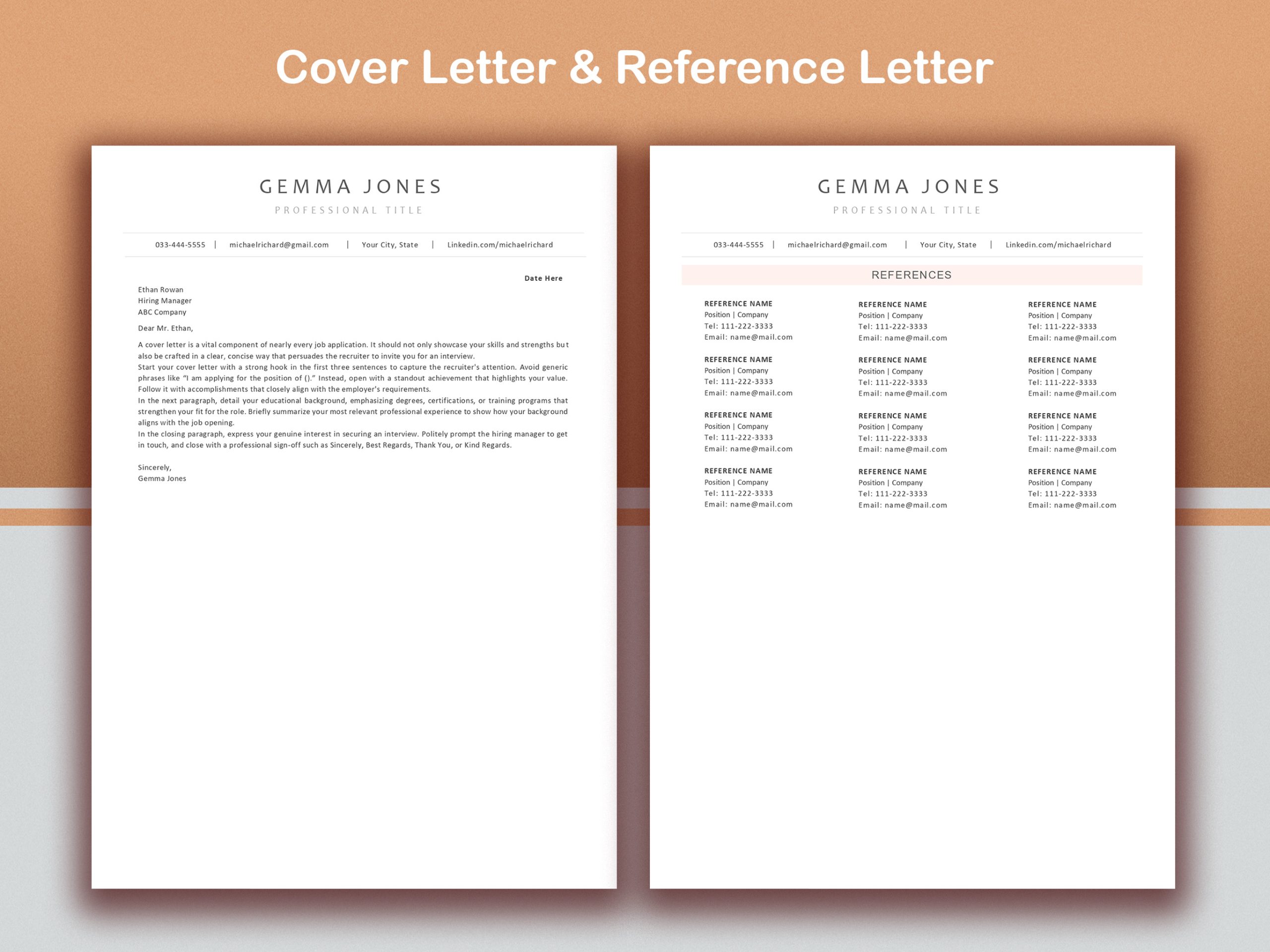 ATS Resume Template for Word, Pages, Simple Resume, Basic Resume (Digital Download) - Image 3