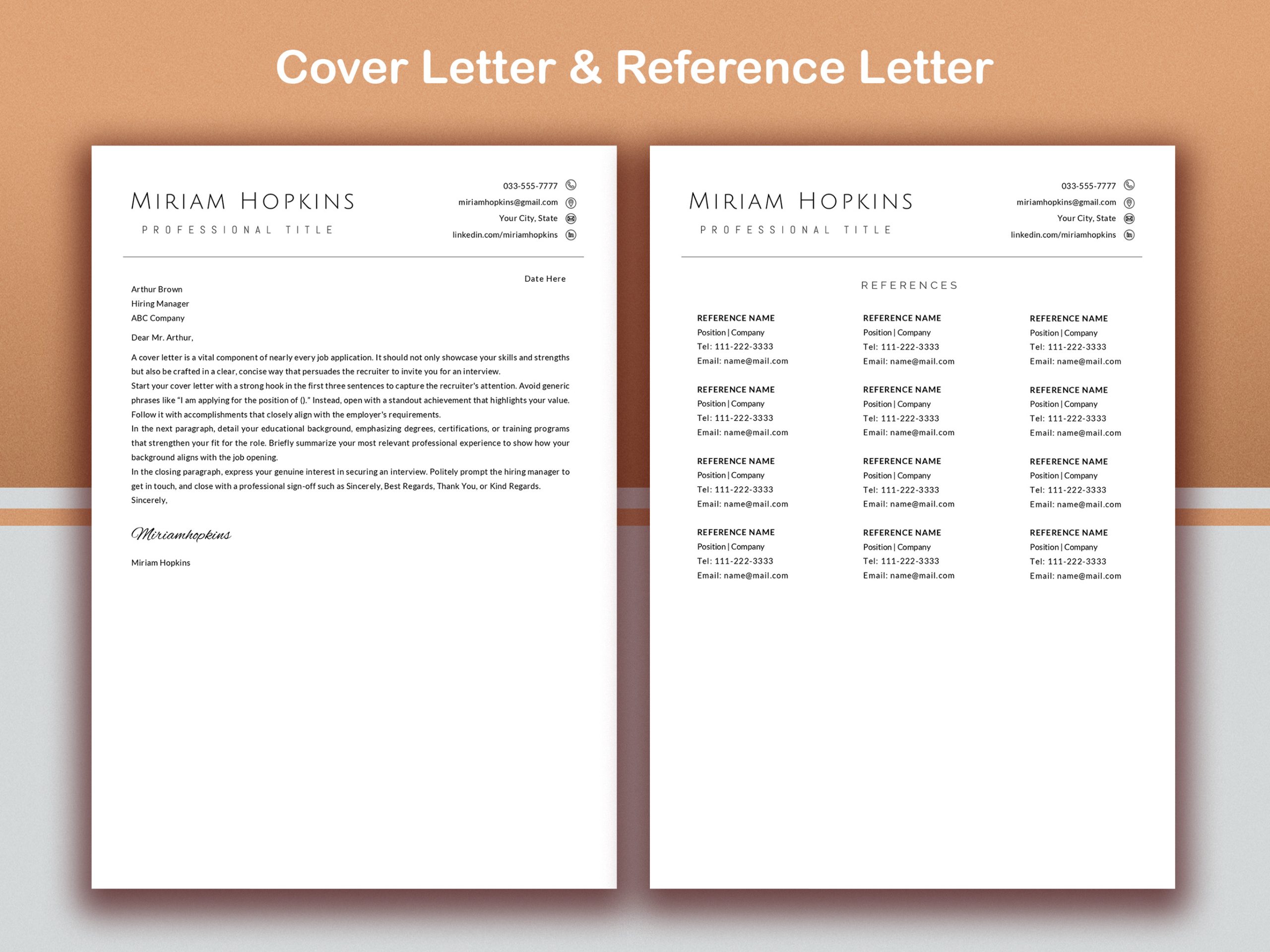 Minimalist Resume Template | Professional CV Template | Word & Apple Pages Resume | Modern Resume | 1 , 2 Page CV | Editable Resume - Image 3
