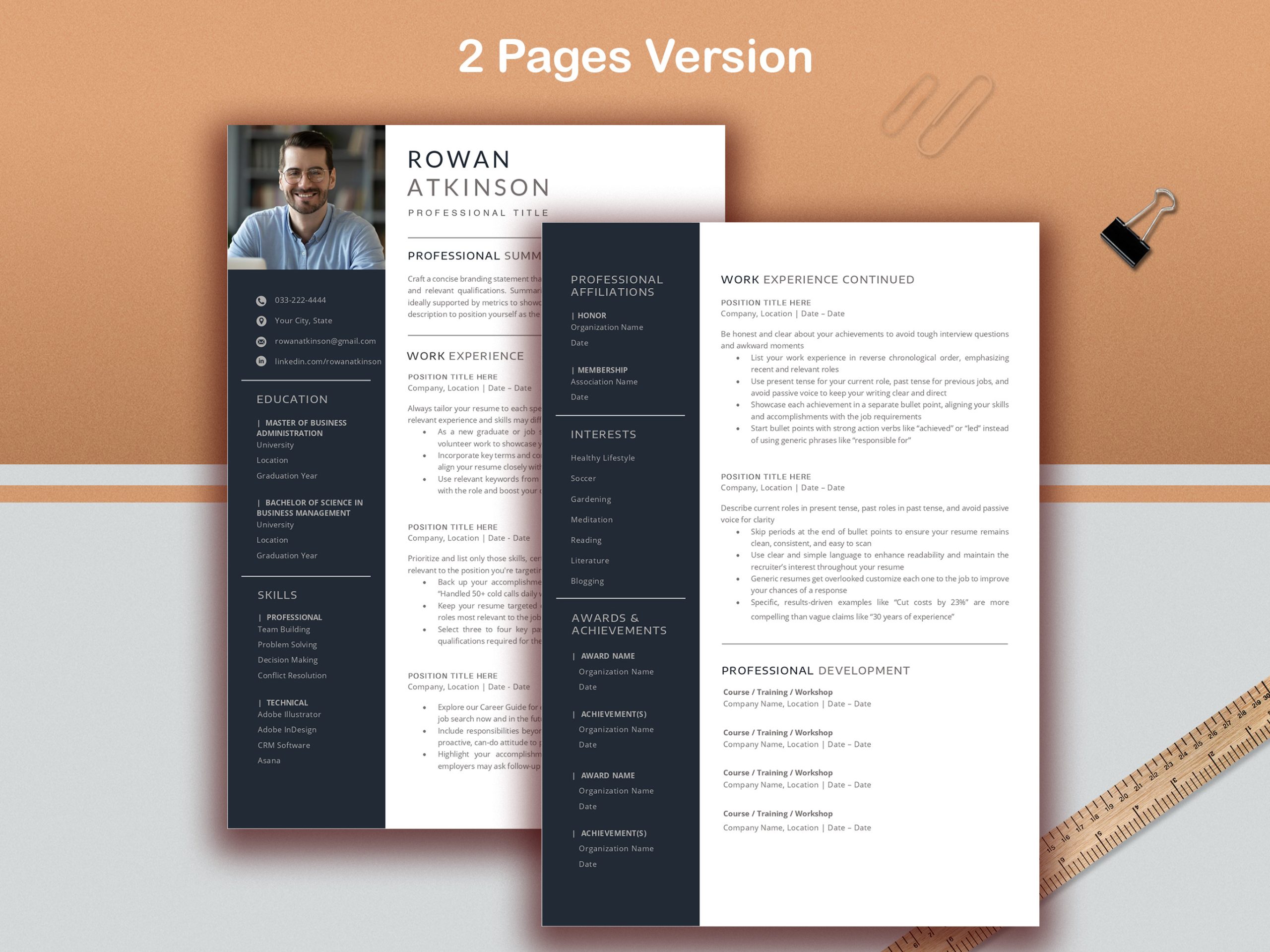 Professional & Modern Resume Template for Word and Pages | Editable Modern CV Template For Microsoft Word | Resume Design | Professional CV
